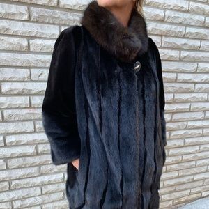 Genuine Mink Fur Coat Size S